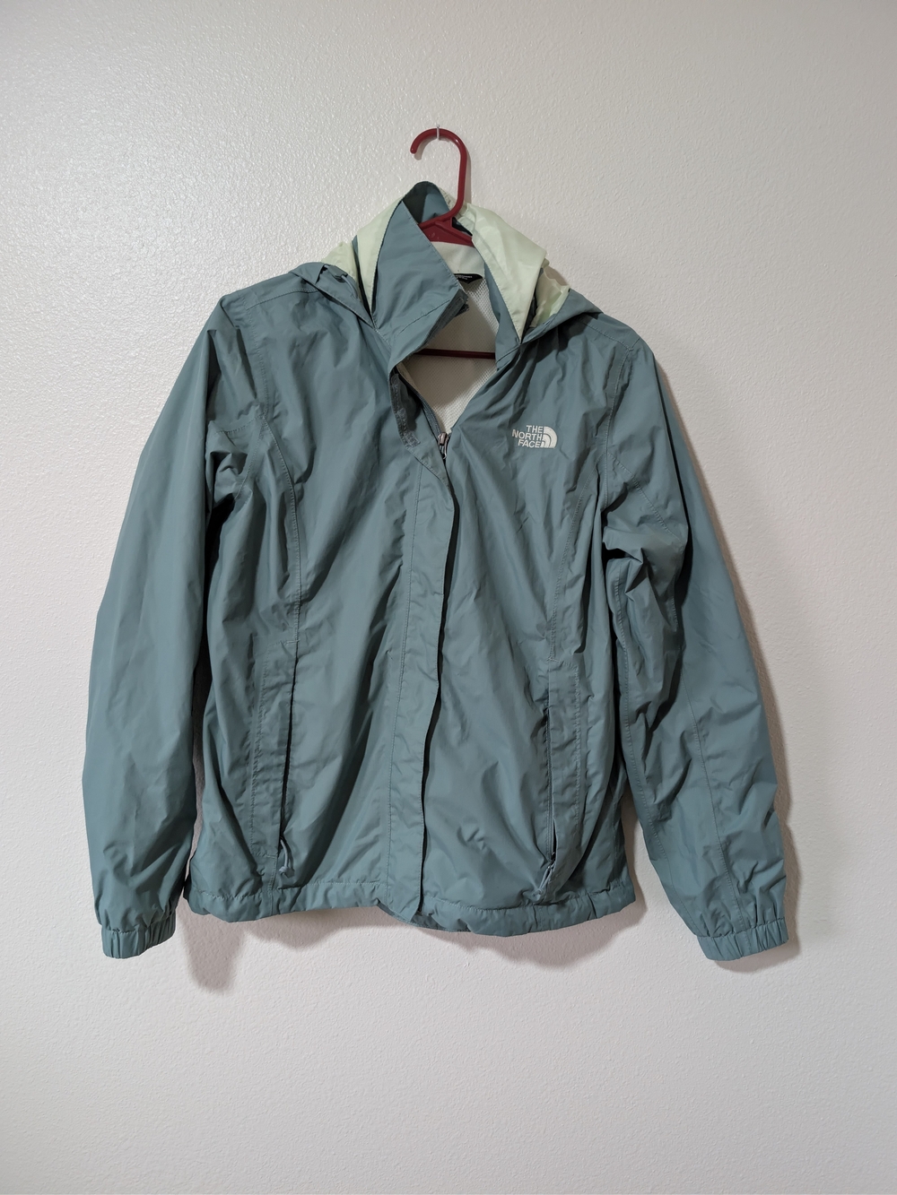 The North Face DryVent Resolve 2 Rain Jacket Stowable Hood Sage Green Medium